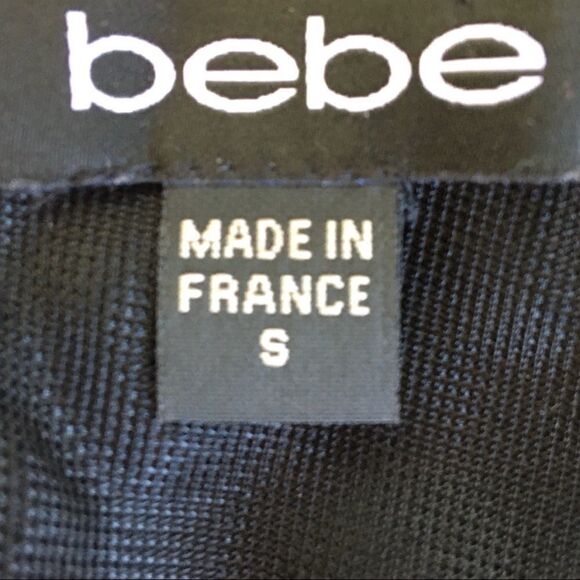 Bebe Dress Ruched Off Shoulder Sexy Black Mini S - Picture 3 of 4